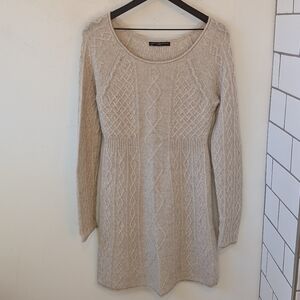 Peruvian Connection Women's Beige 100% Royal Alpaca Sweater Dress Small